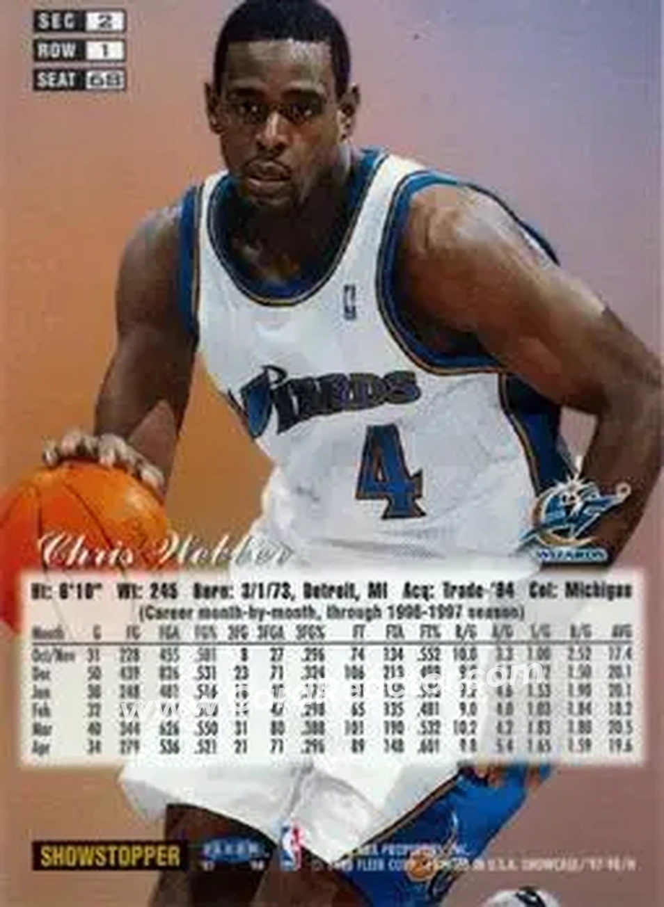 Back of Chris Webber
