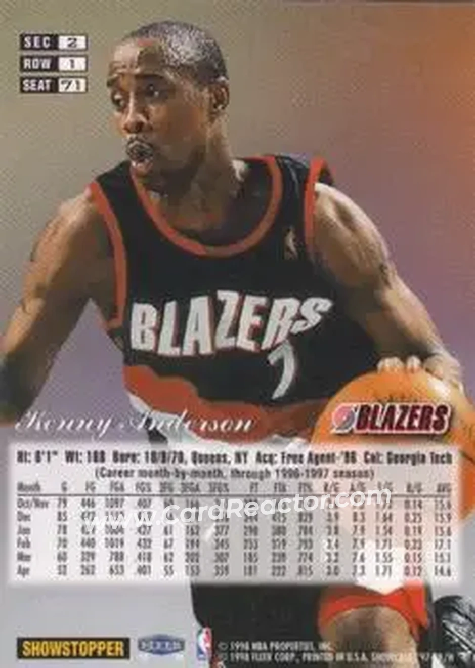 Back of Kenny Anderson