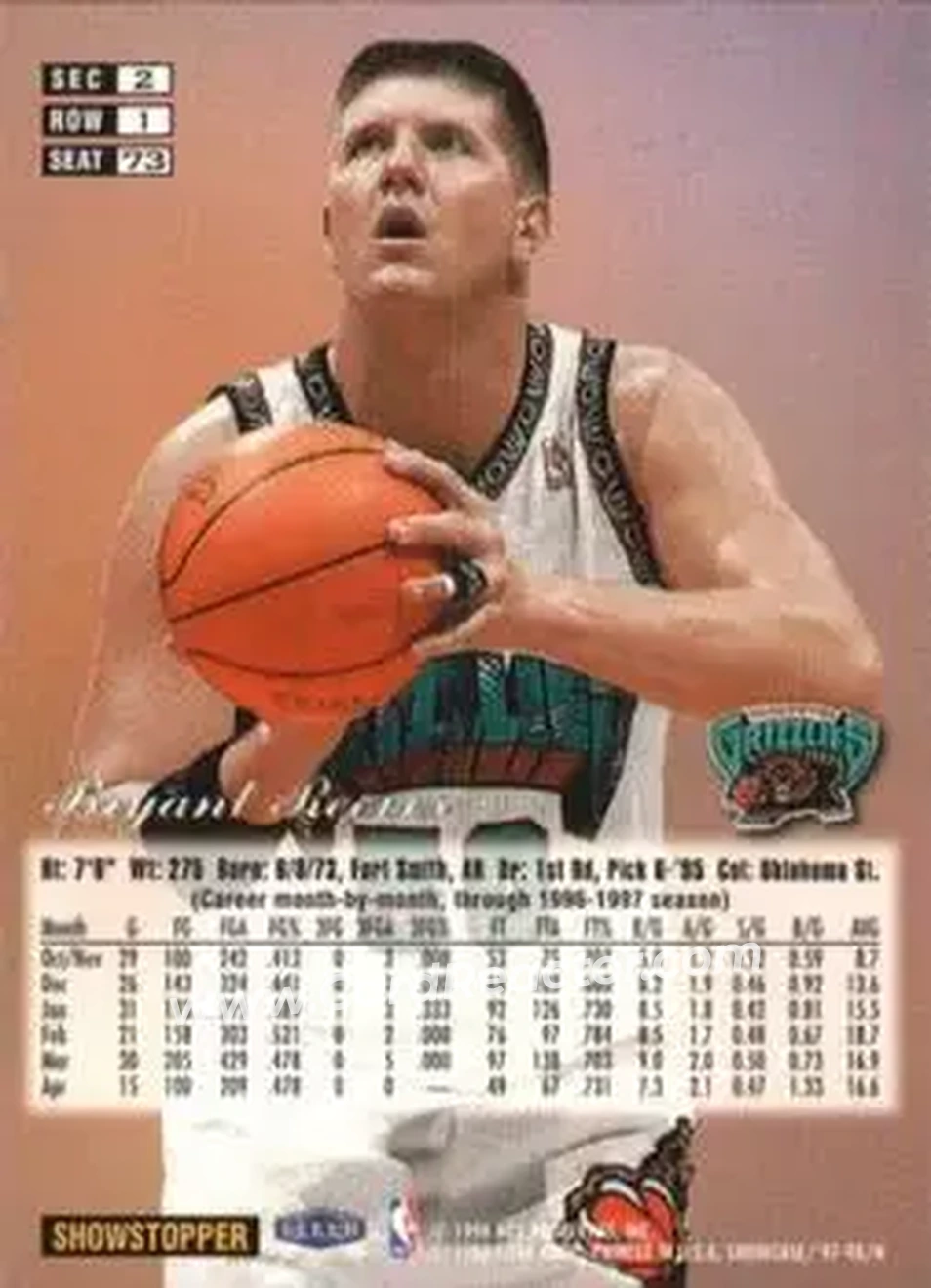 Back of Bryant Reeves