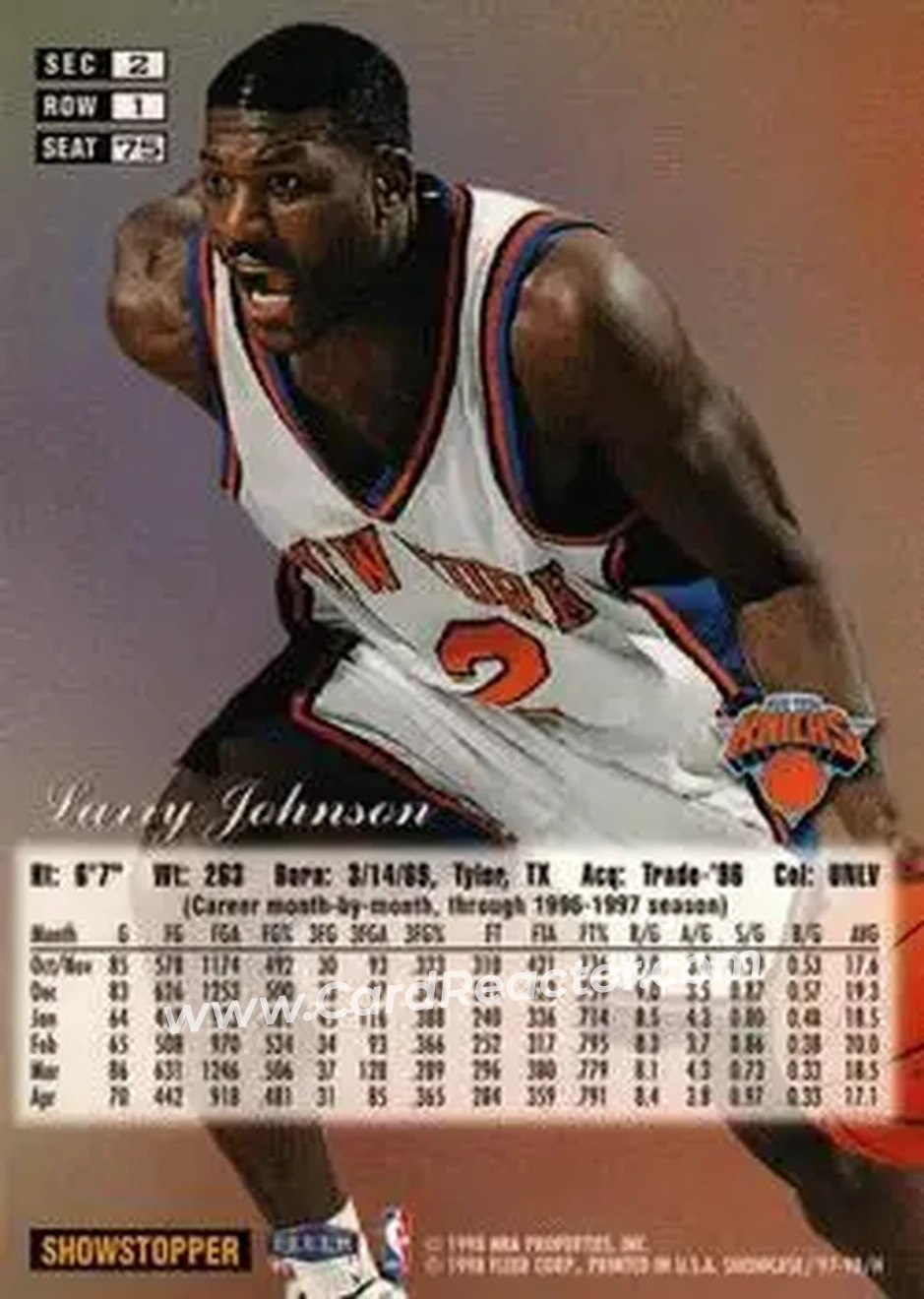 Back of Larry Johnson