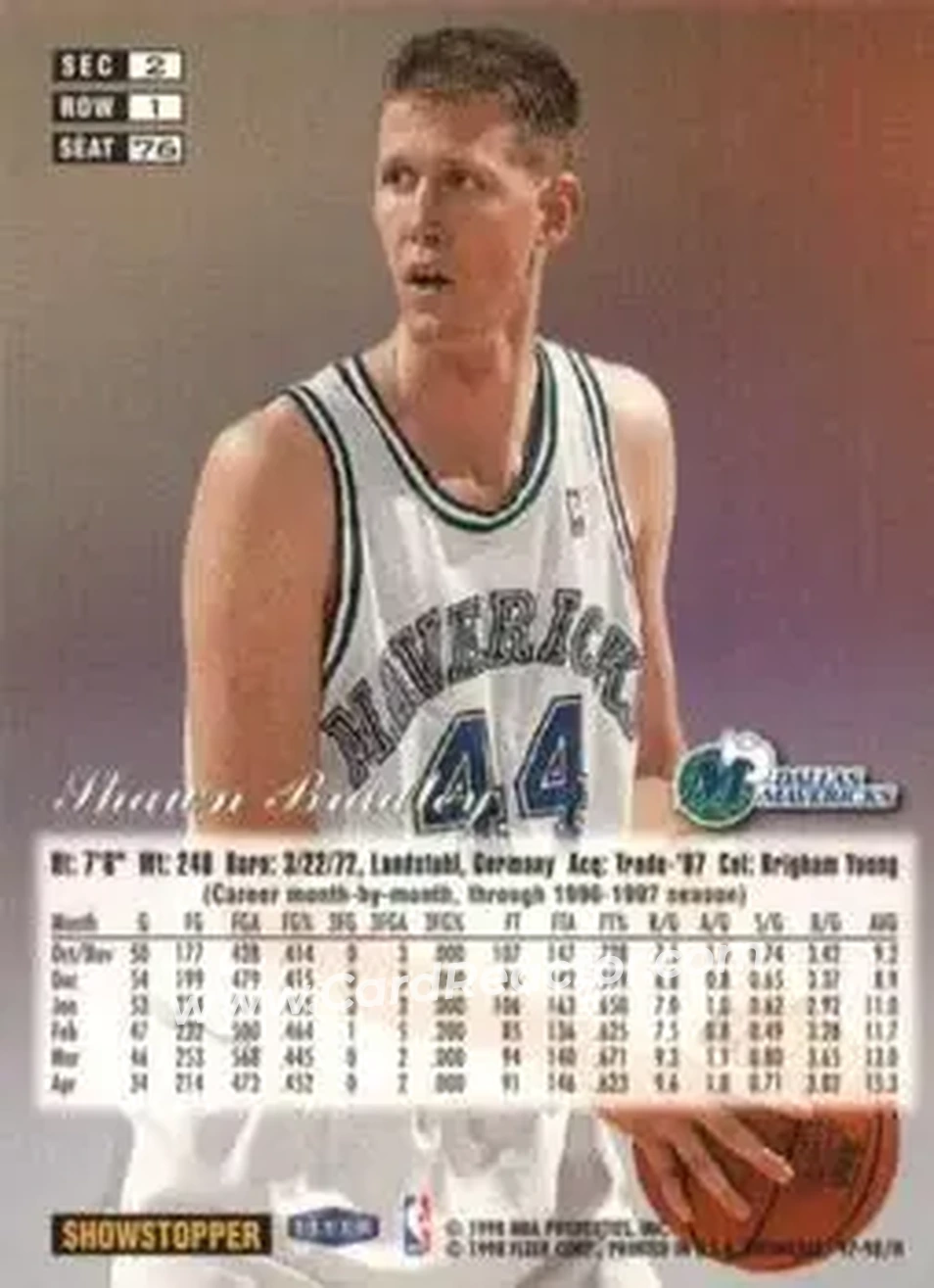 Back of Shawn Bradley