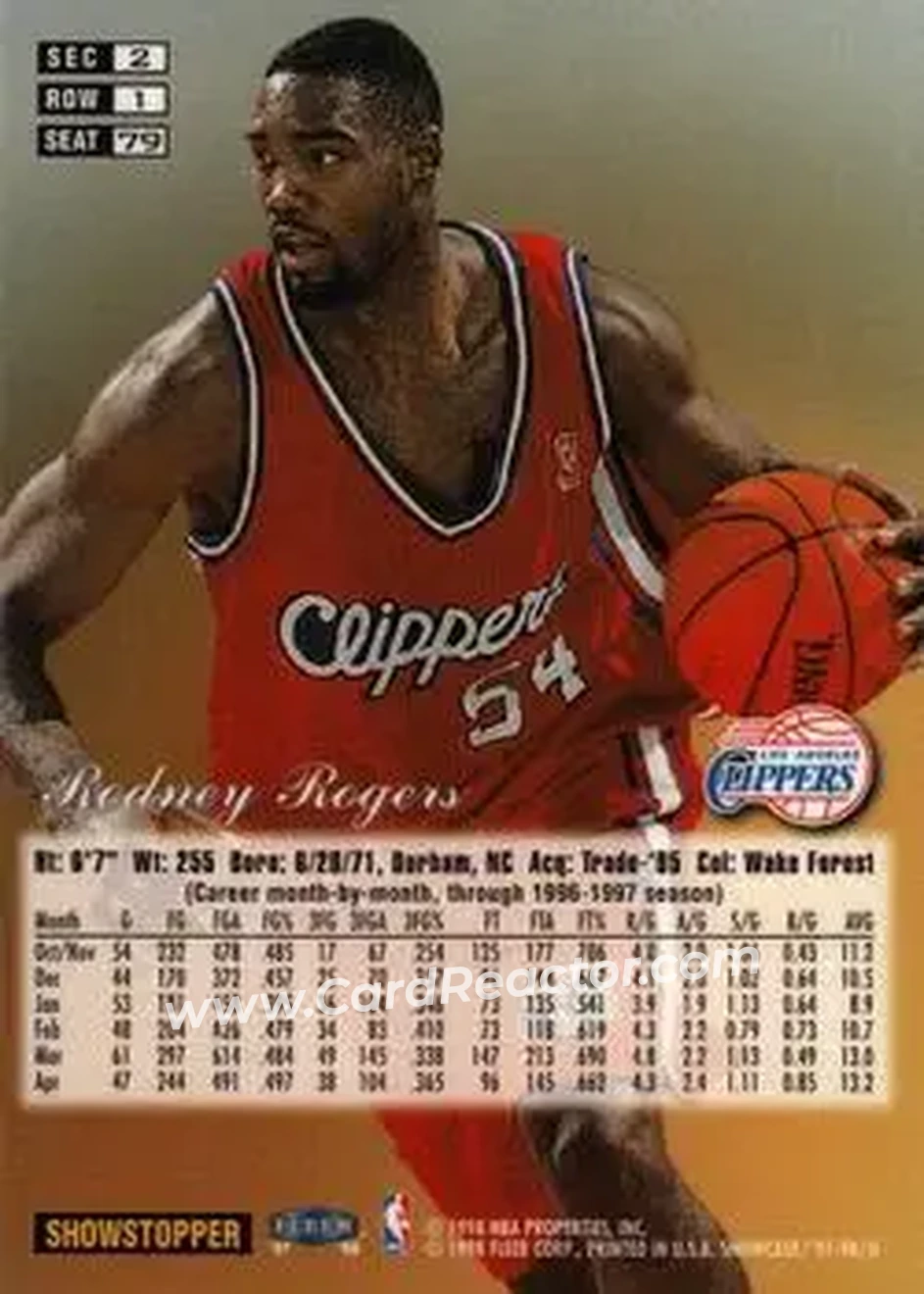 Back of Rodney Rogers