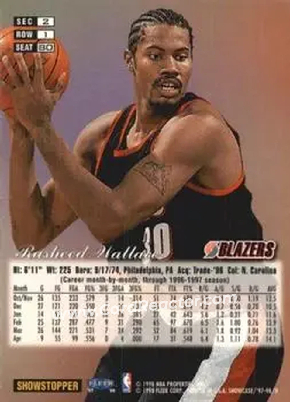 Back of Rasheed Wallace