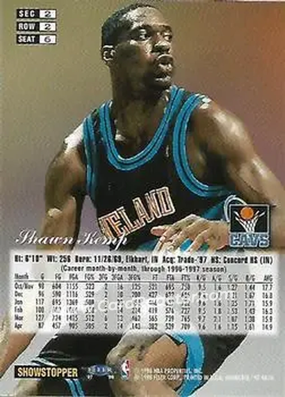 Back of Shawn Kemp