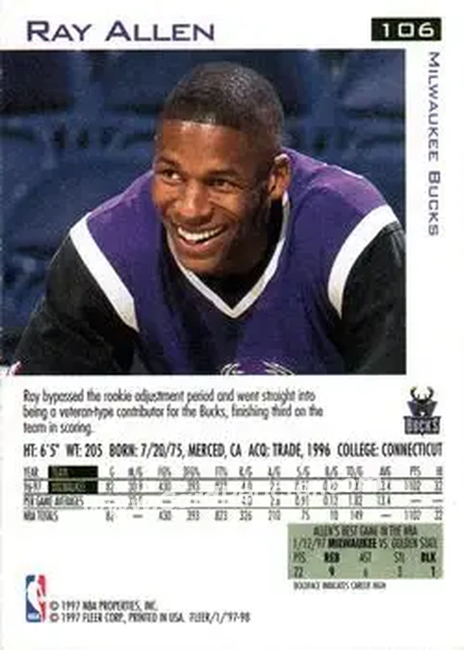 Back of Ray Allen