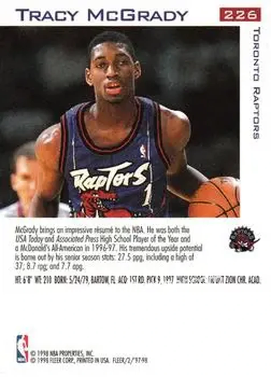 Back of Tracy McGrady