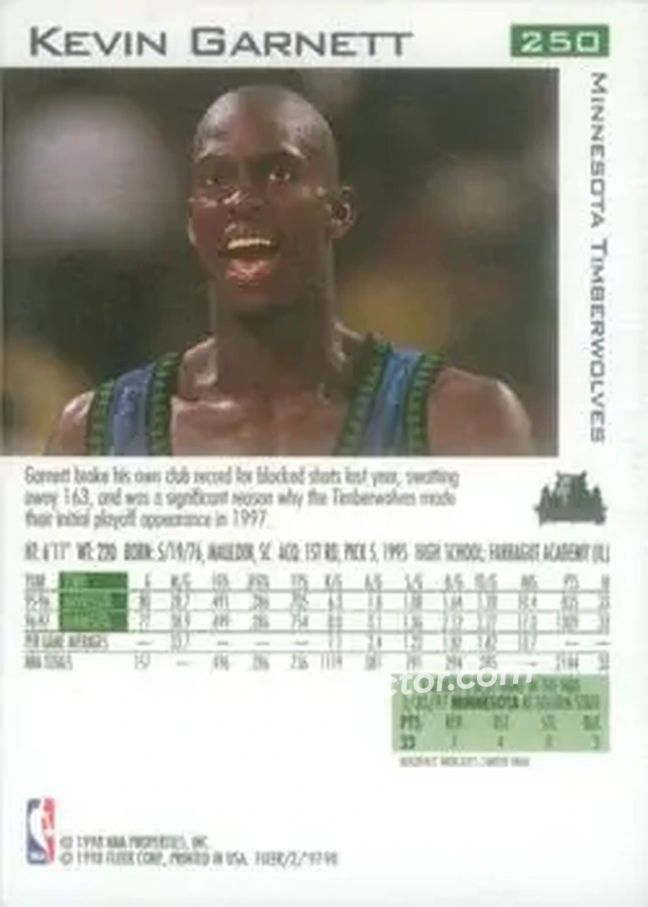Back of Kevin Garnett