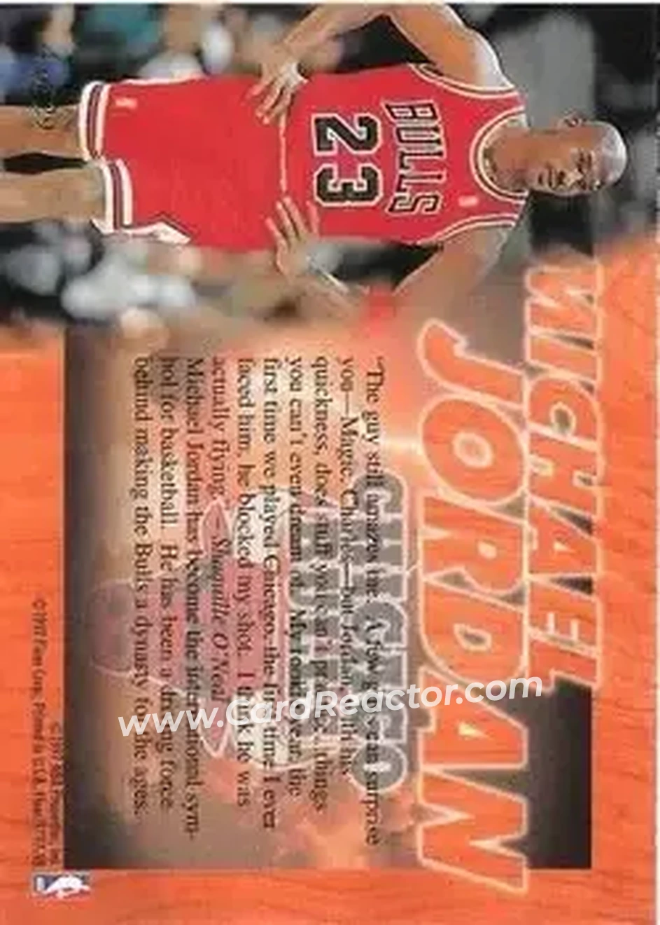 Back of Michael Jordan