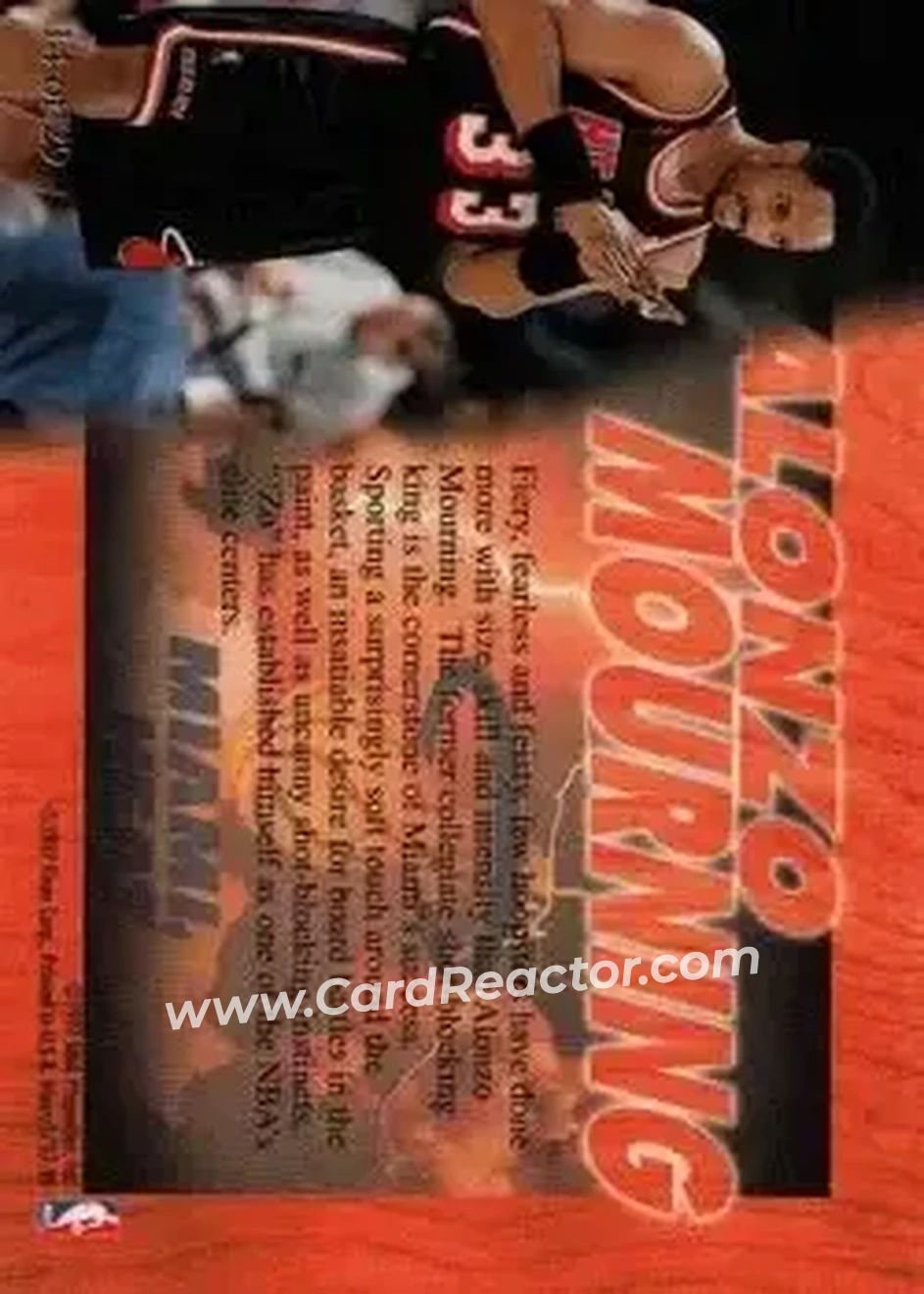 Back of Alonzo Mourning