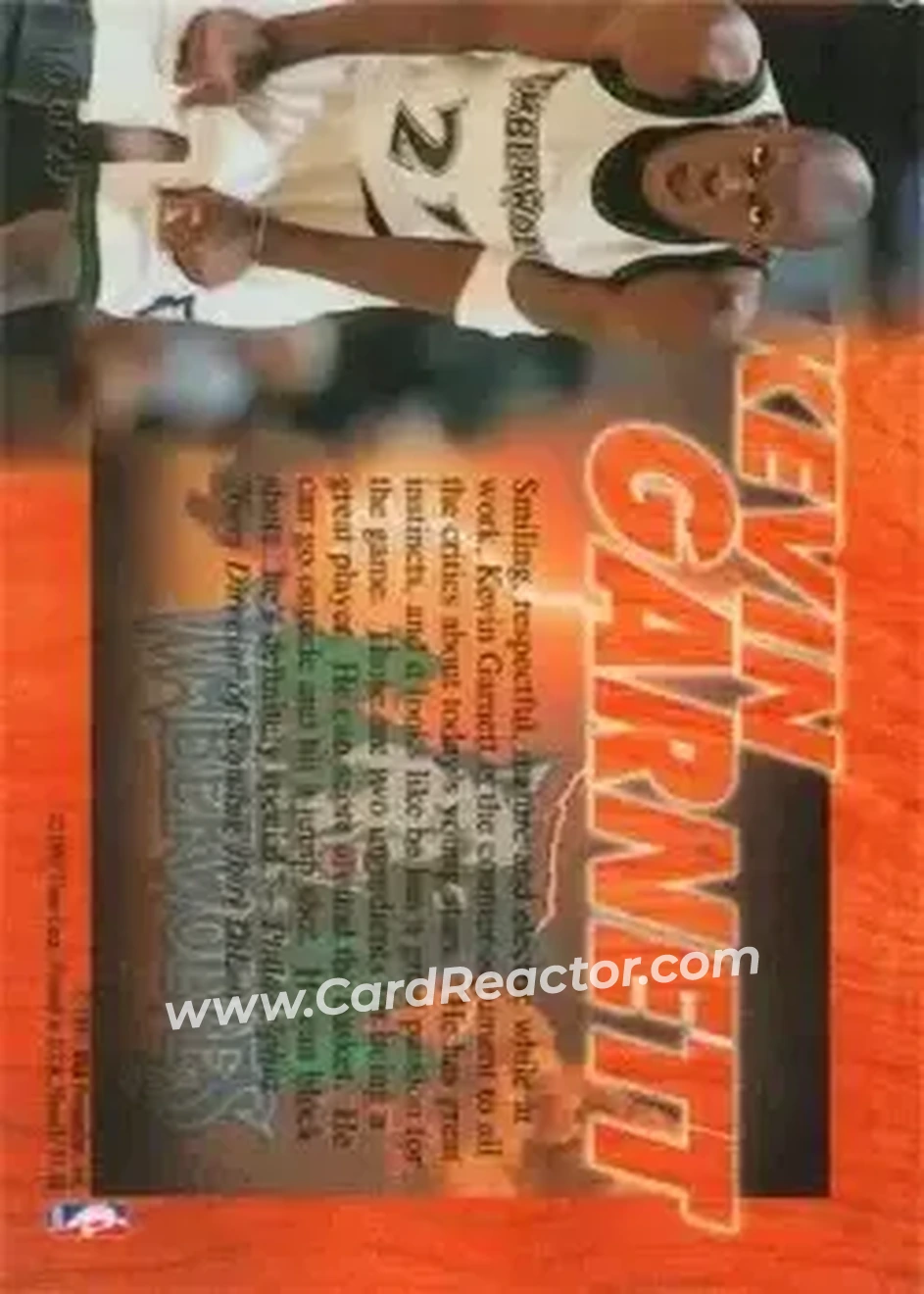 Back of Kevin Garnett