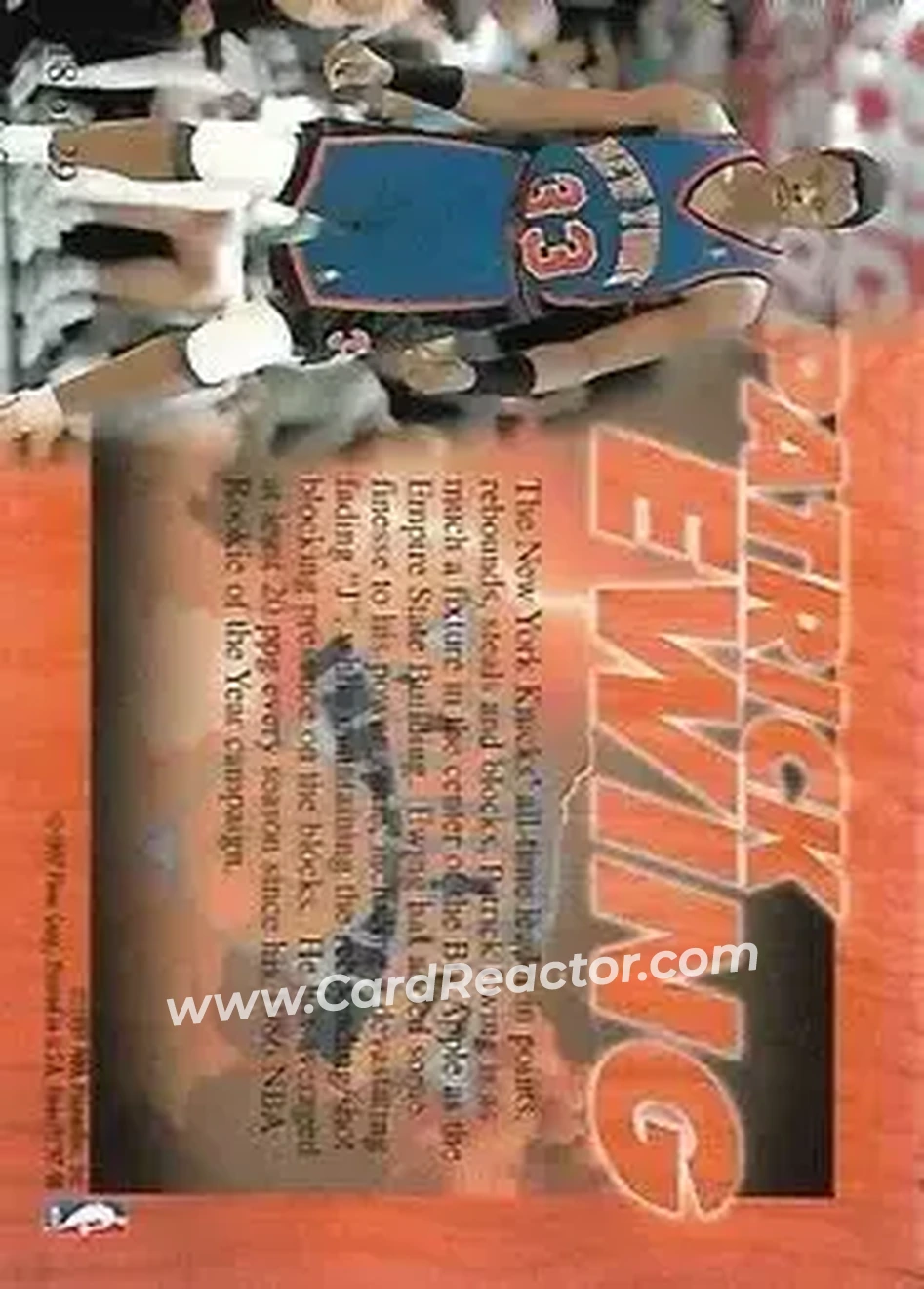 Back of Patrick Ewing