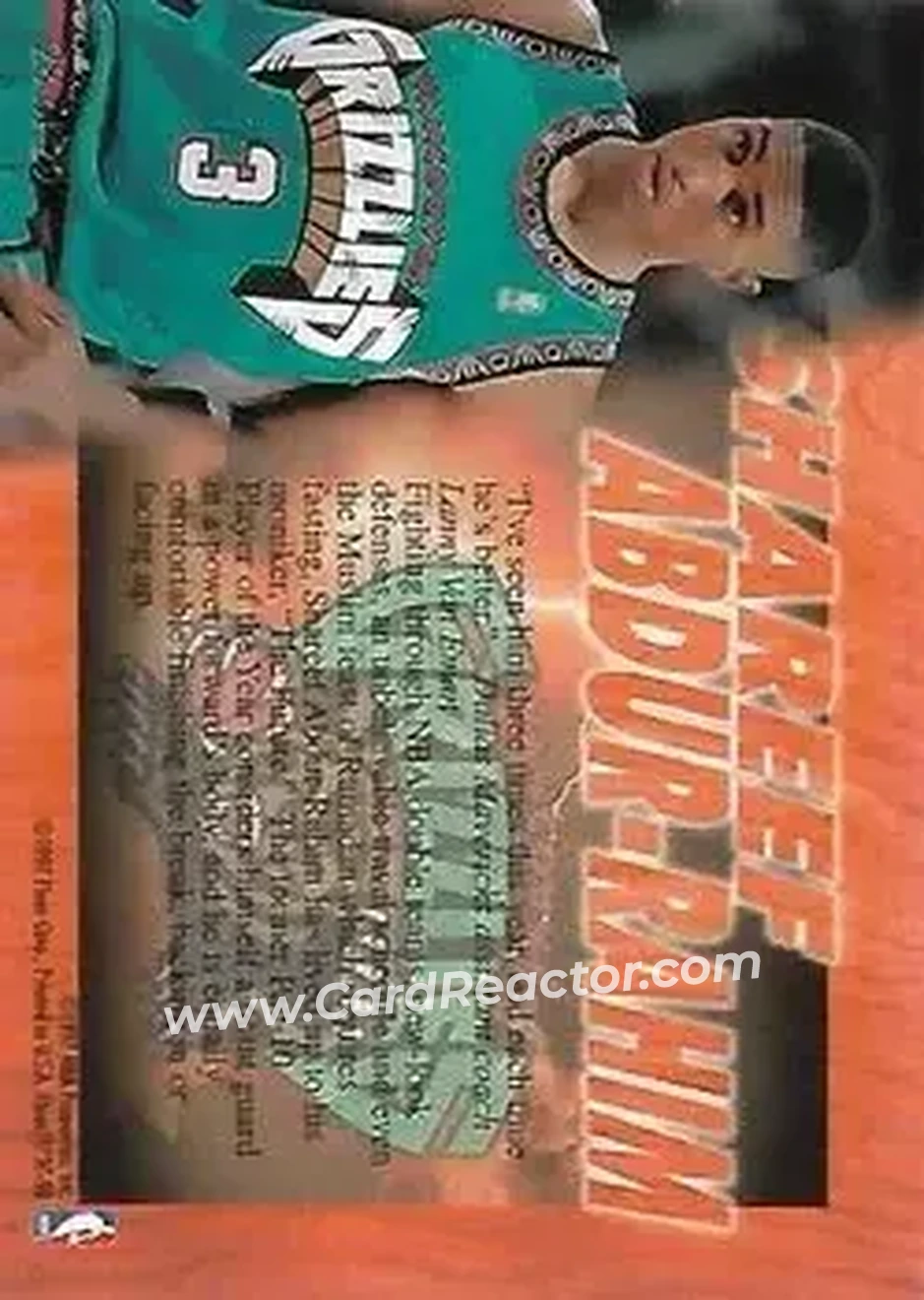 Back of Shareef Abdur-Rahim