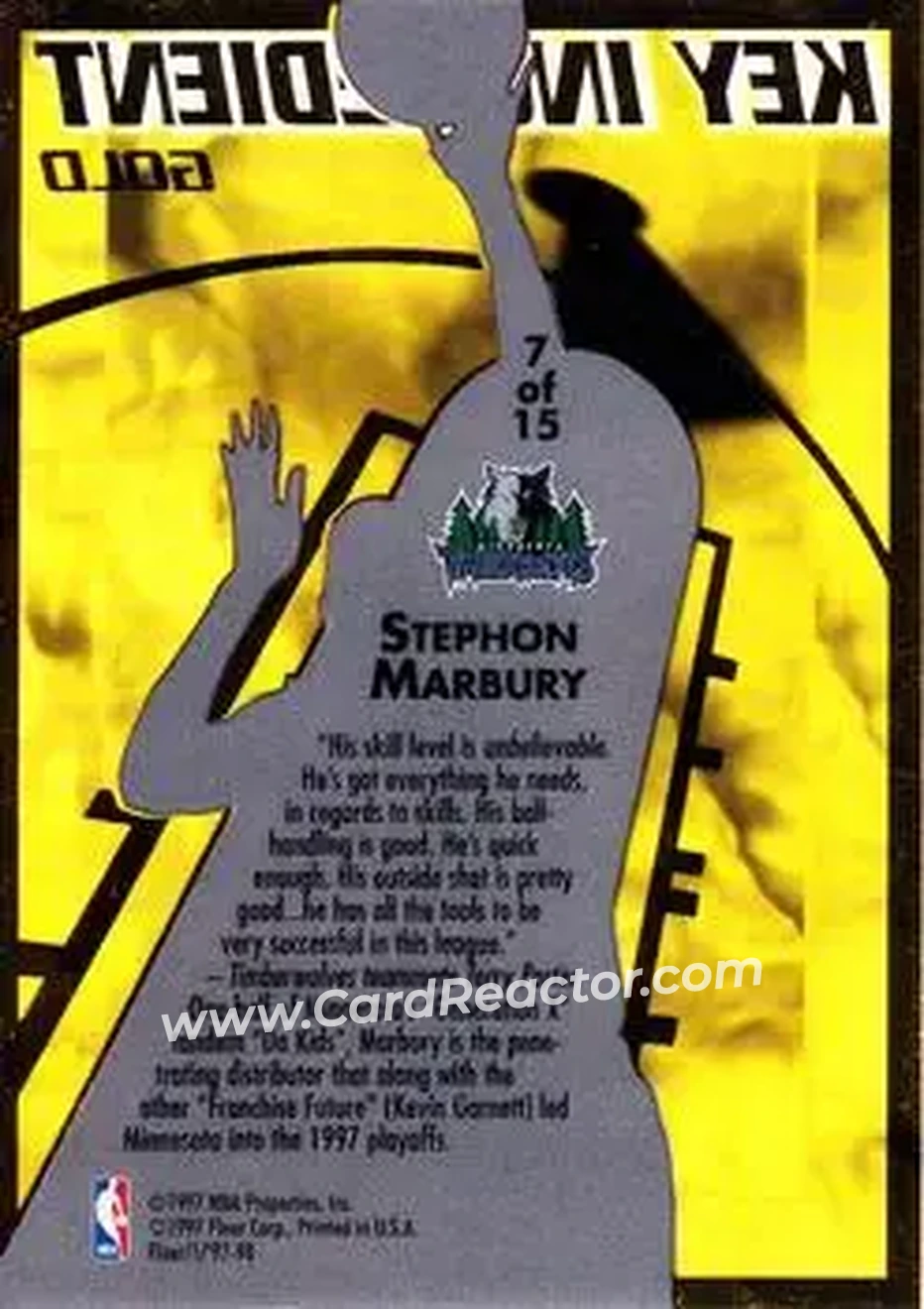 Back of Stephon Marbury