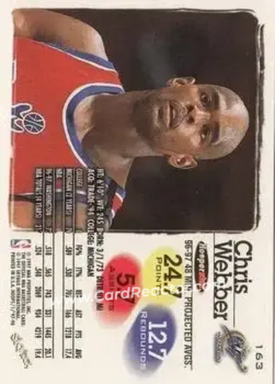 Back of Chris Webber