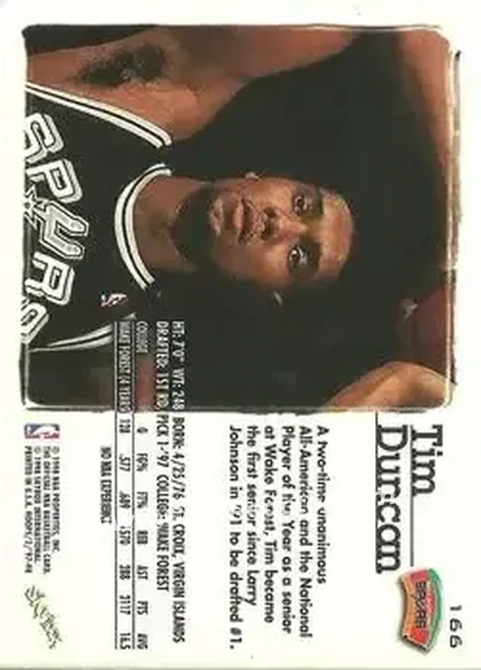 Back of Tim Duncan