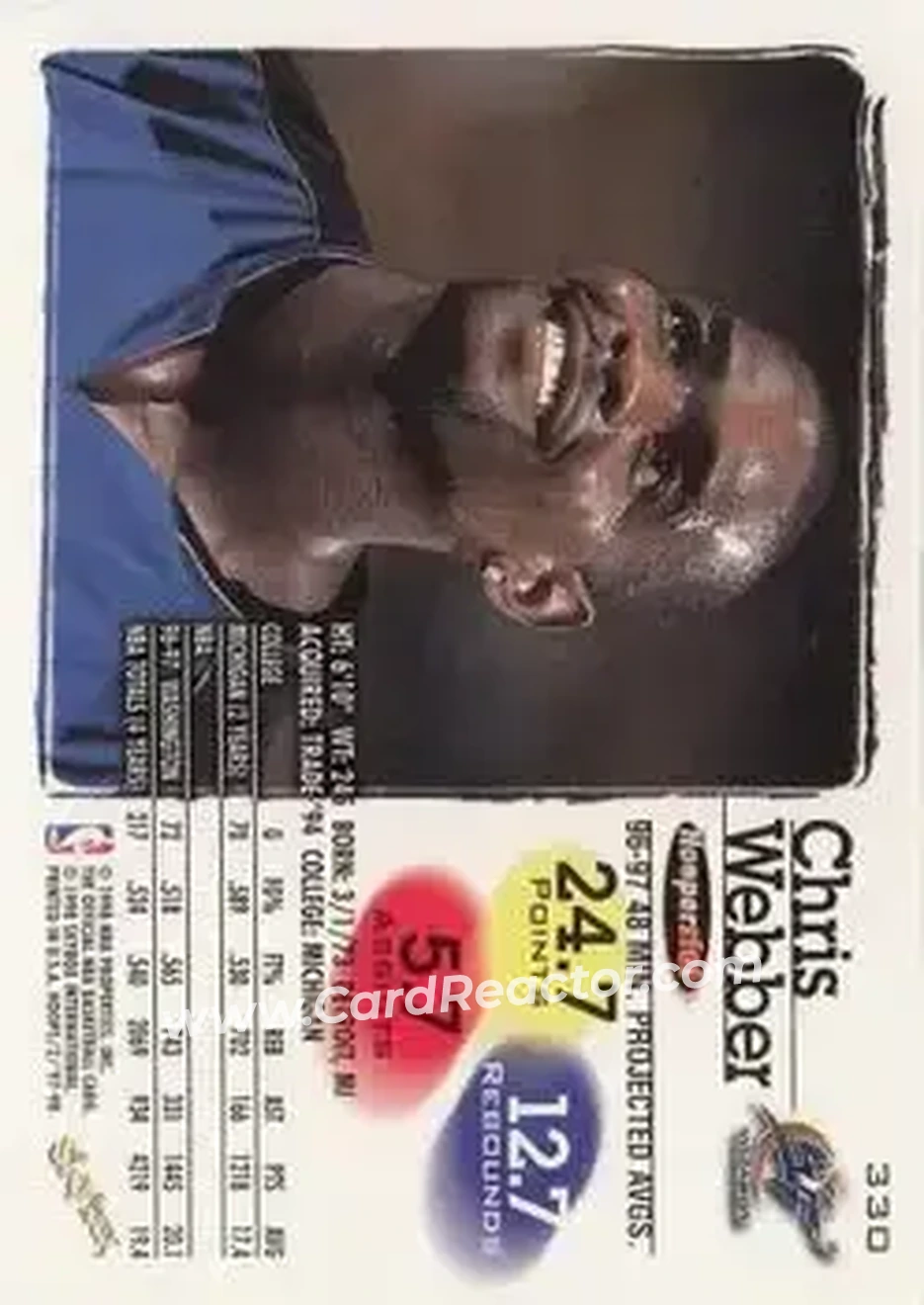 Back of Chris Webber