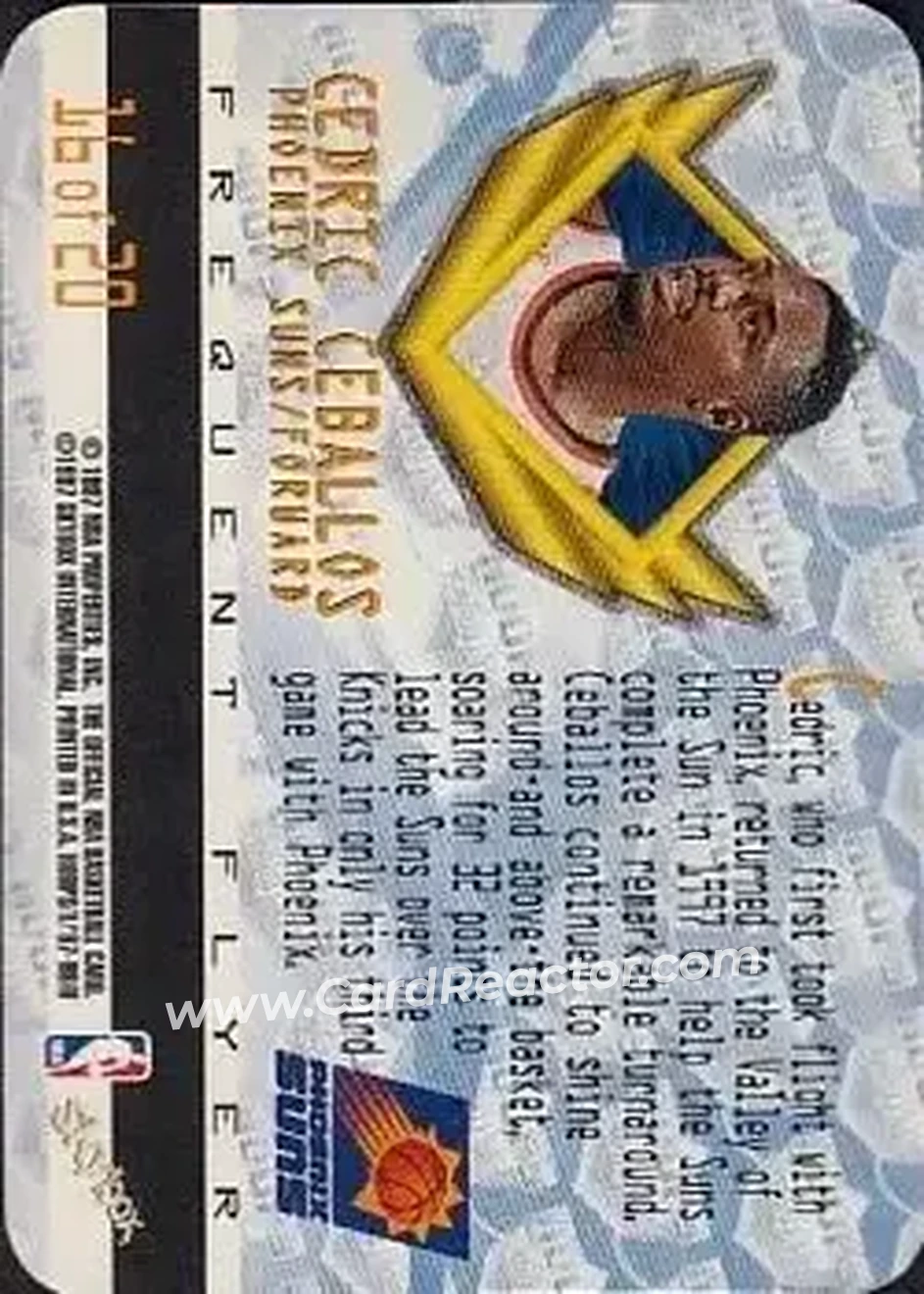 Back of Cedric Ceballos