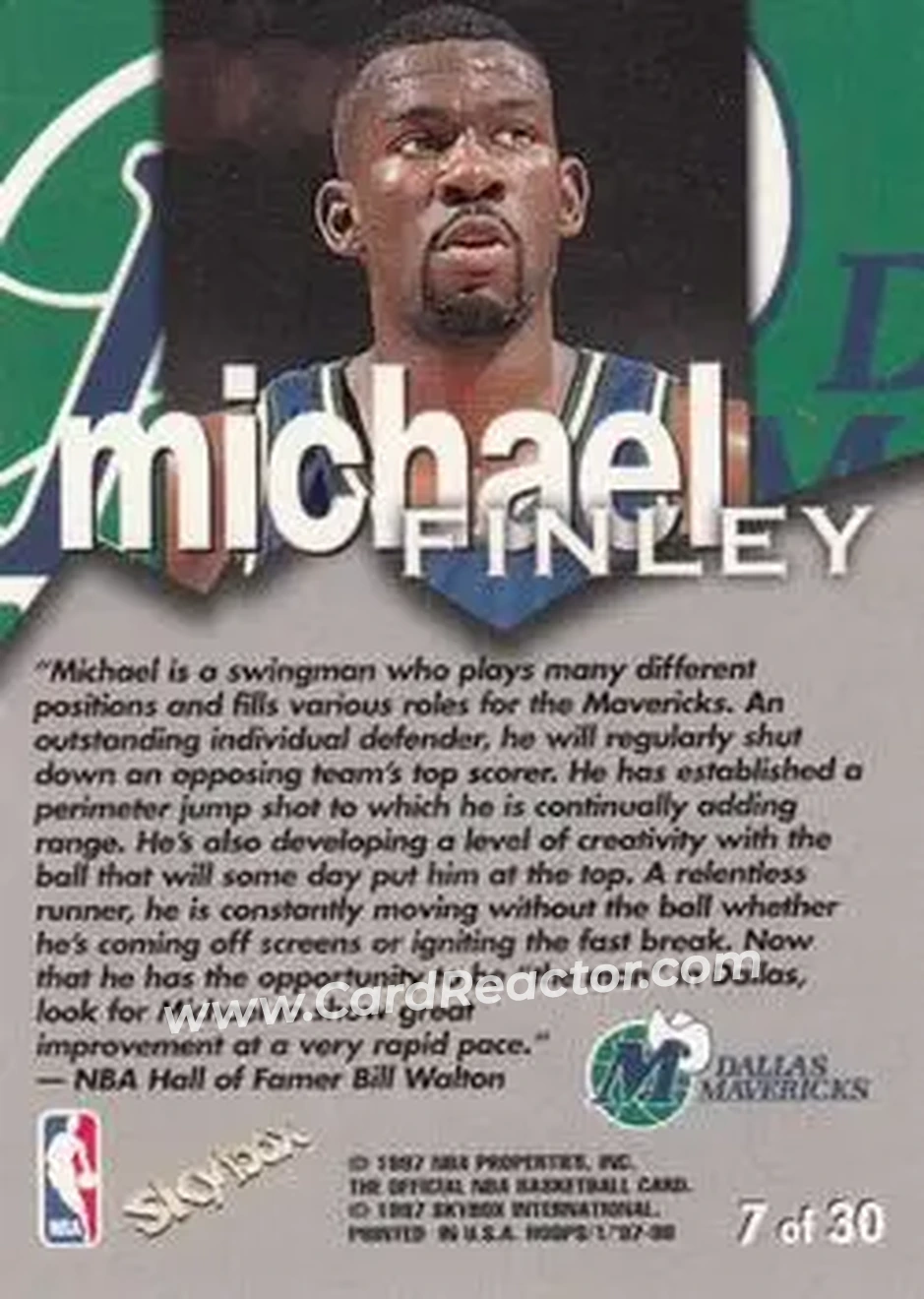 Back of Michael Finley