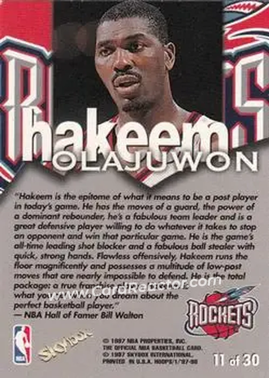 Back of Hakeem Olajuwon