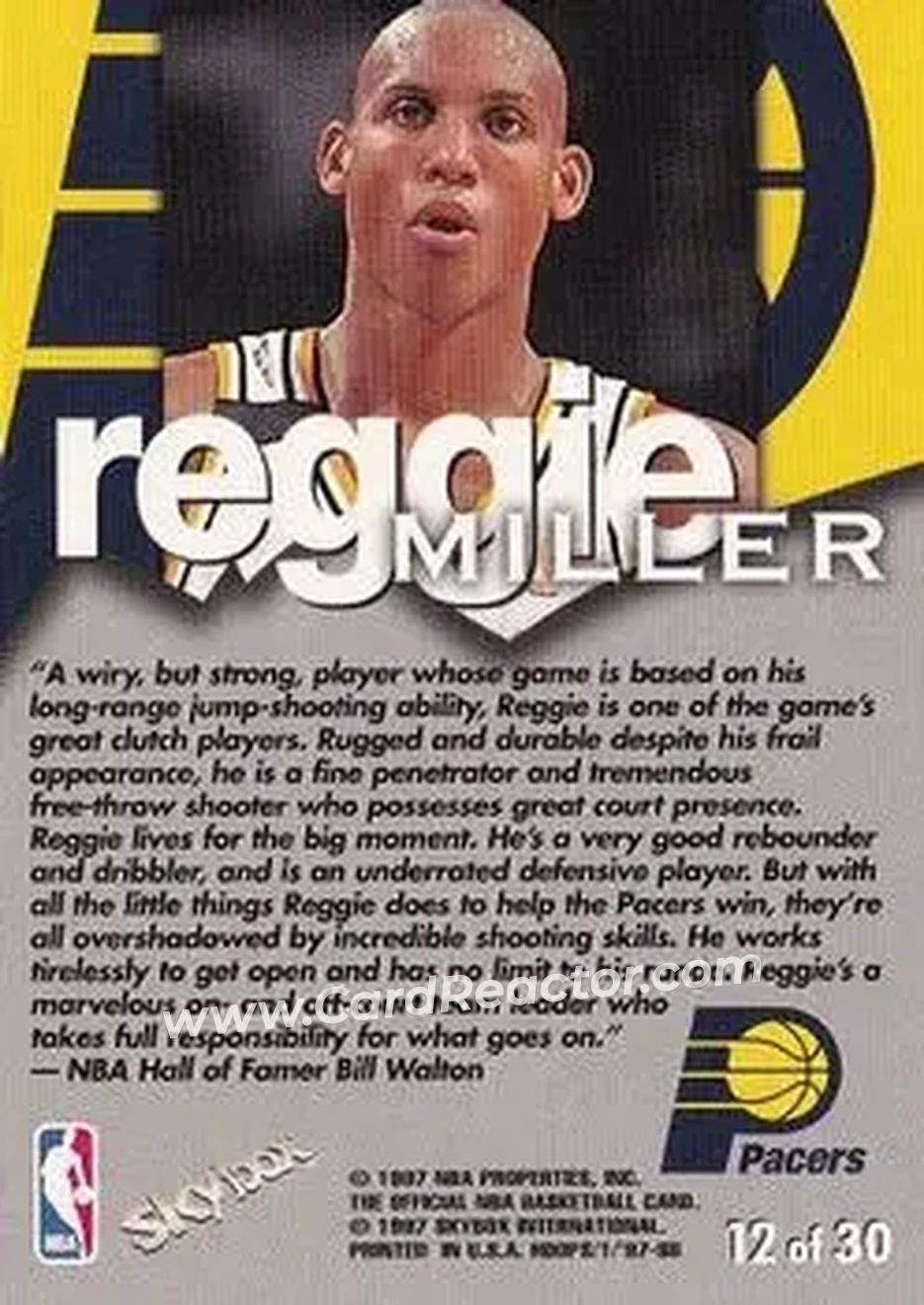 Back of Reggie Miller