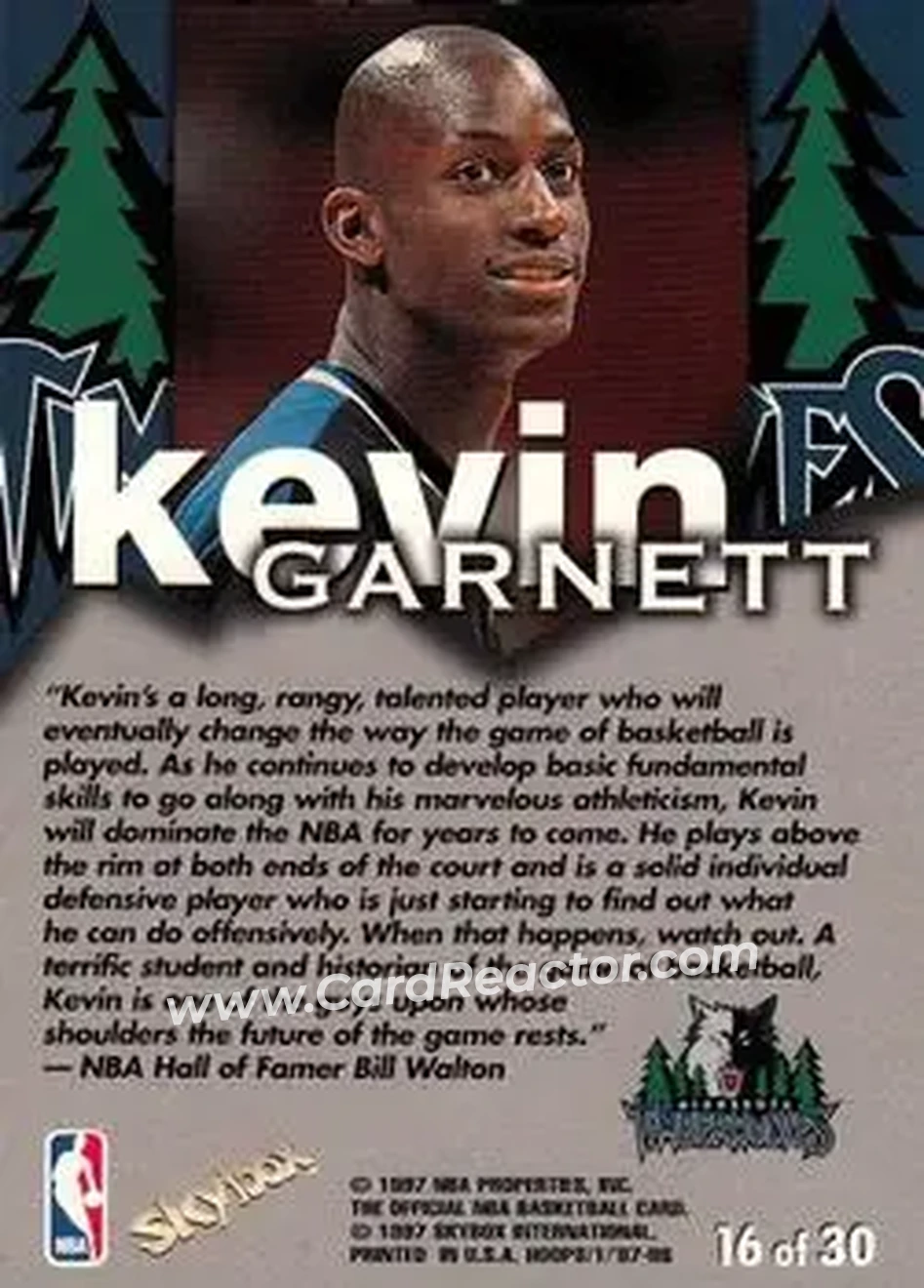 Back of Kevin Garnett