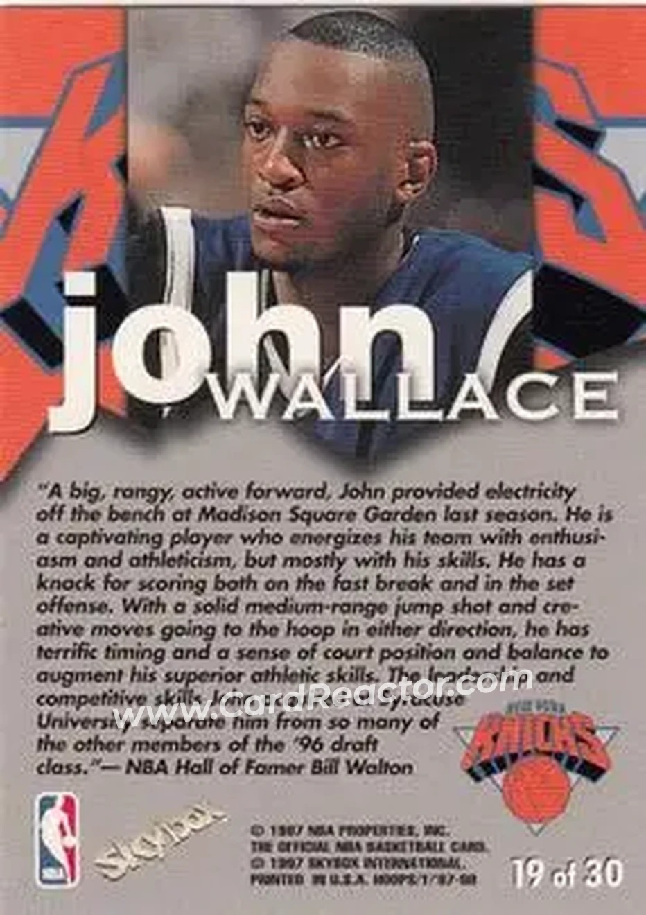 Back of John Wallace