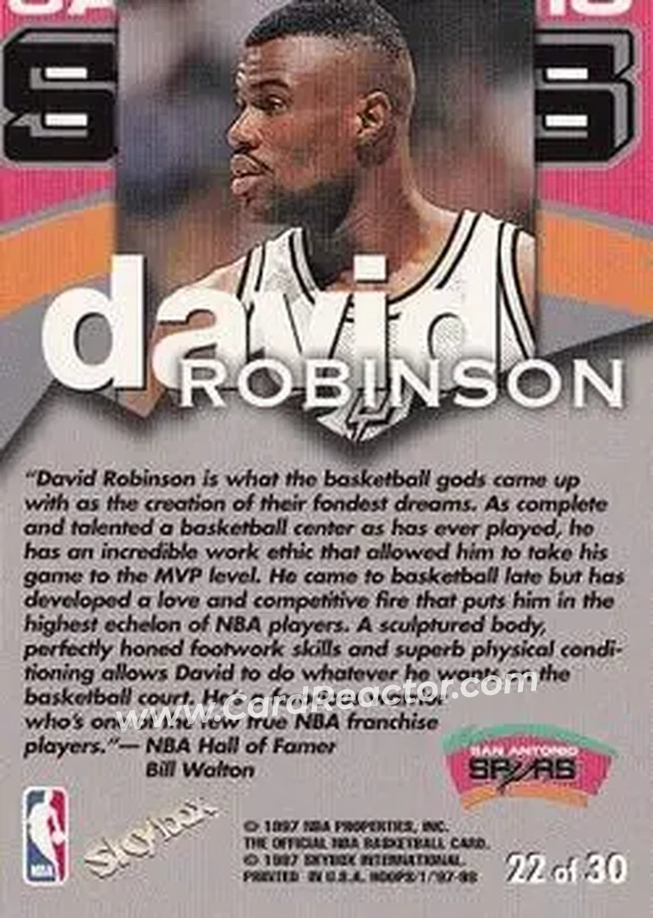 Back of David Robinson