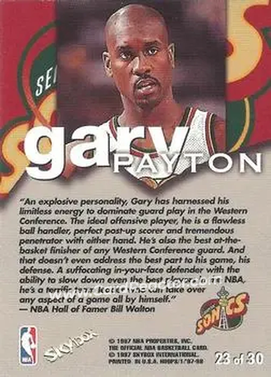 Back of Gary Payton