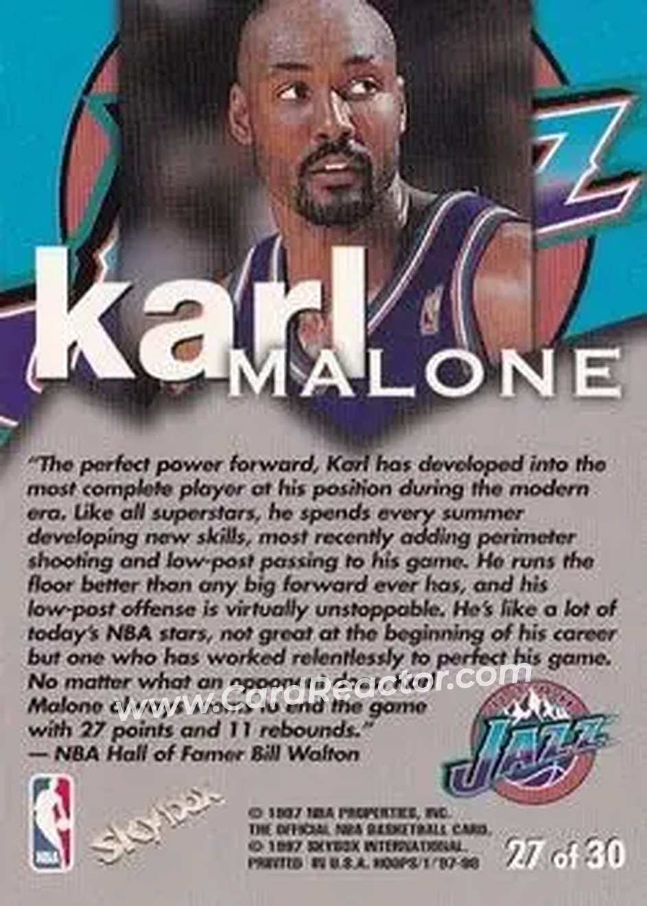 Back of Karl Malone