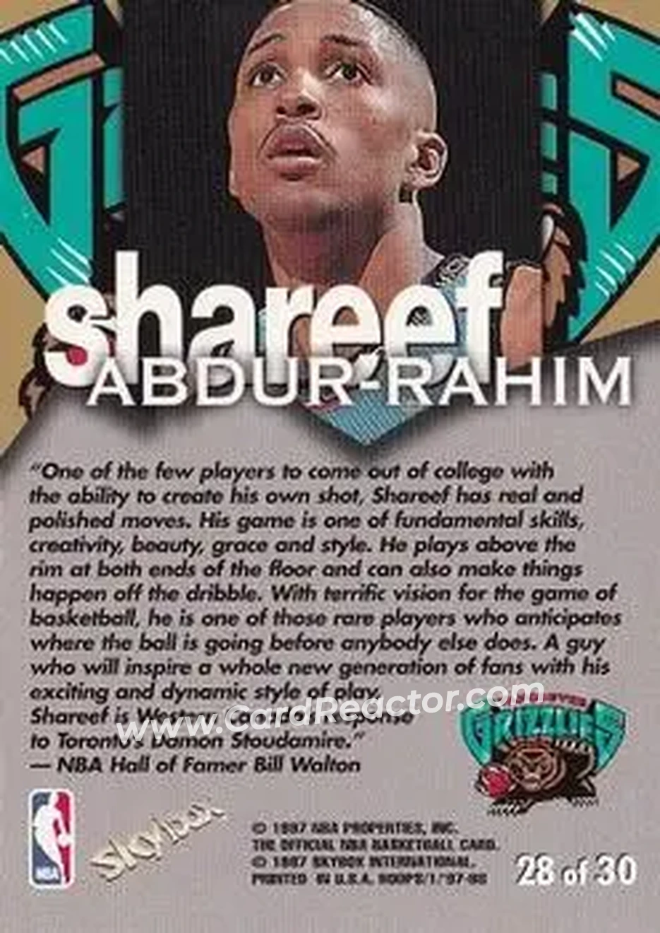 Back of Shareef Abdur-Rahim