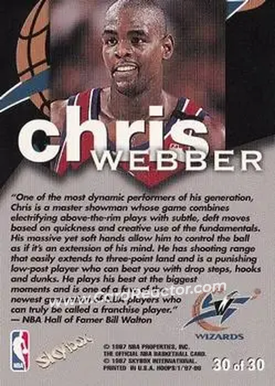 Back of Chris Webber