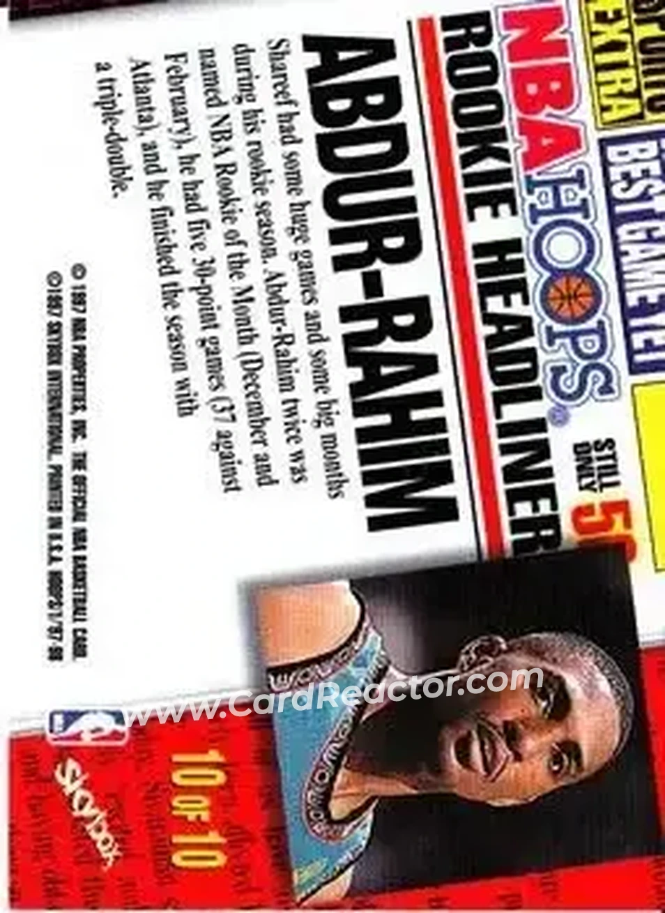 Back of Shareef Abdur-Rahim