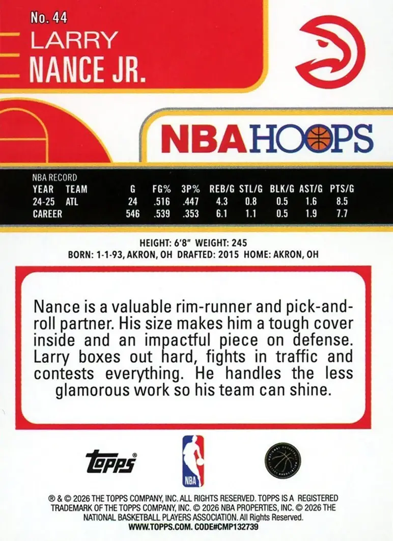 Back of Larry Nance Jr.