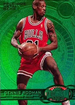 1997-98 Metal Universe - Precious Metal Gems Emerald #107 PMG - Dennis Rodman - Chicago Bulls - Front