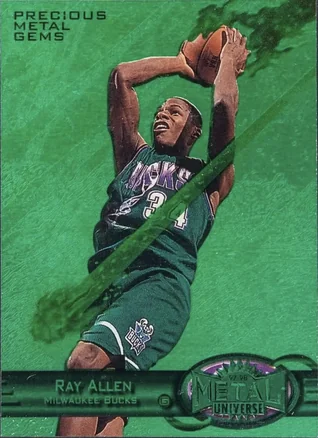 1997-98 Metal Universe #104 PMG Precious Metal Gems Emerald Ray Allen