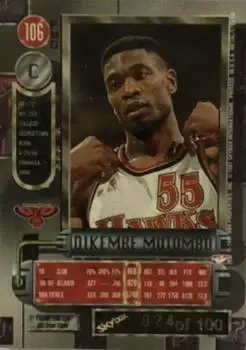 1997-98 Metal Universe - Precious Metal Gems Red #106 PMG - Dikembe Mutombo - Atlanta Hawks - Back