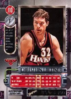 1997-98 Metal Universe - Precious Metal Gems Red #110 PMG - Christian Laettner - Atlanta Hawks - Back