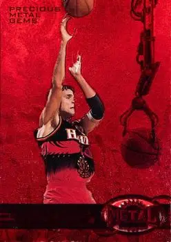 1997-98 Metal Universe - Precious Metal Gems Red #110 PMG - Christian Laettner - Atlanta Hawks - Front