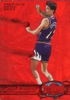 1997-98 Metal Universe - Precious Metal Gems Red #119 PMG - John Stockton - Utah Jazz - Front