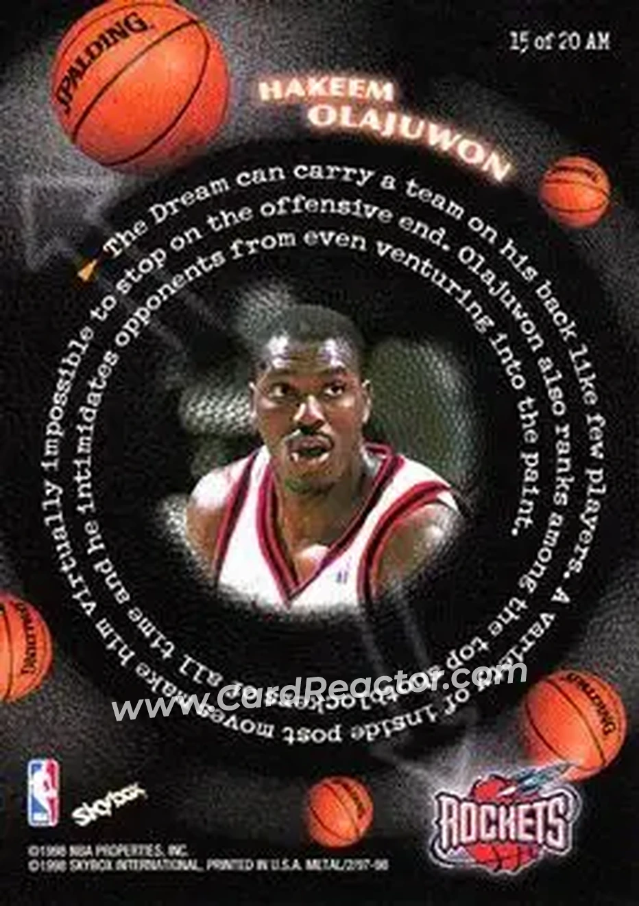 Back of Hakeem Olajuwon