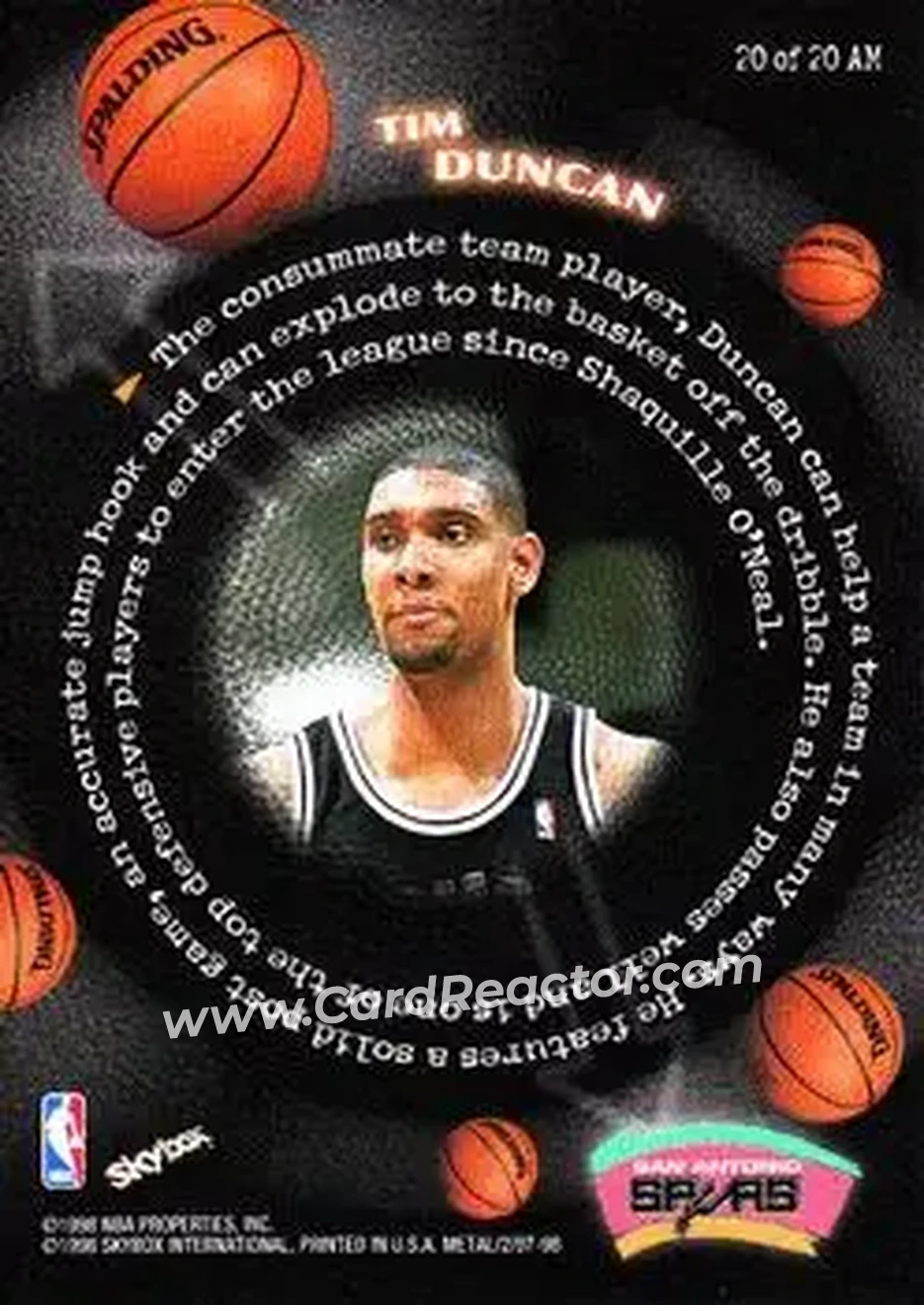 Back of Tim Duncan