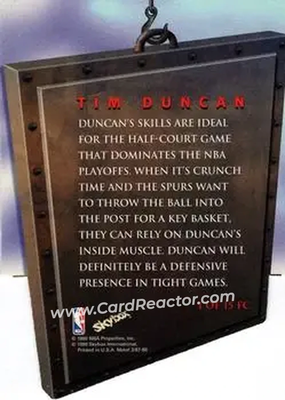 Back of Tim Duncan