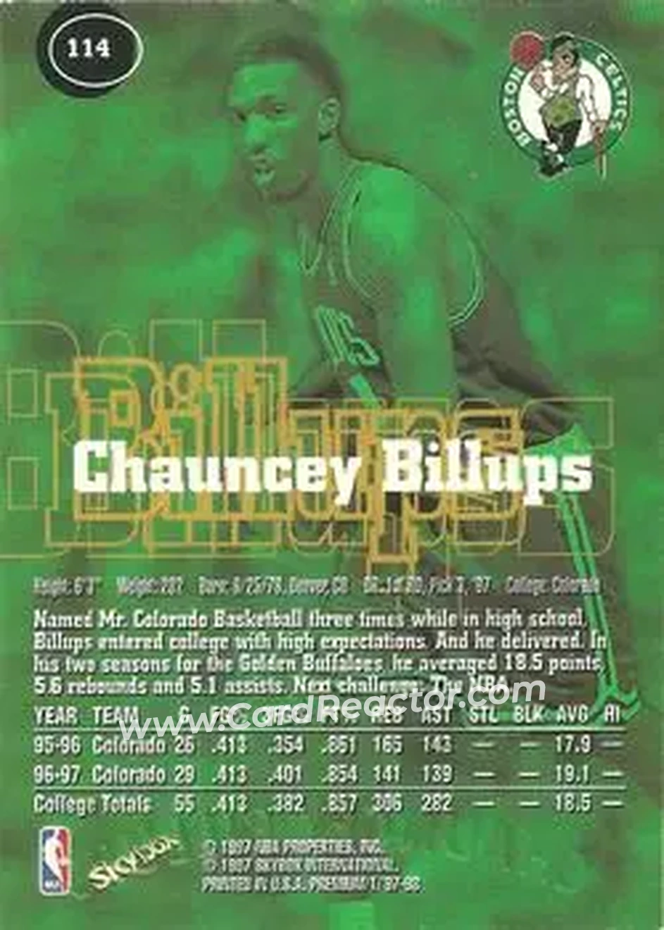 Back of Chauncey Billups