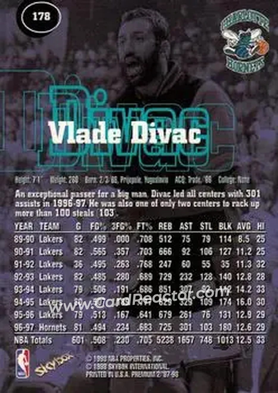 Back of Vlade Divac