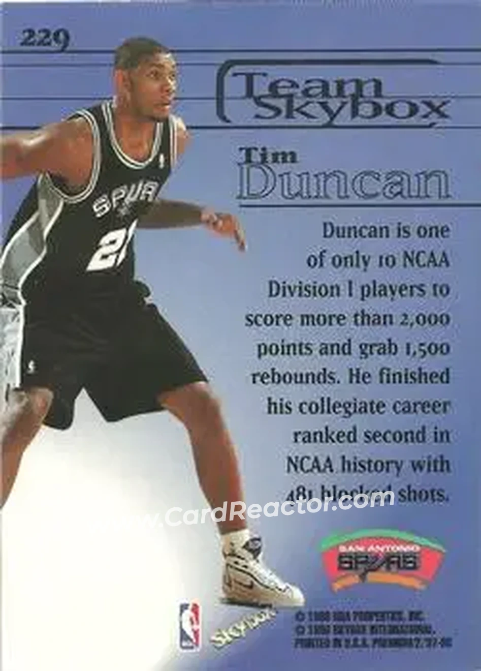 Back of Tim Duncan