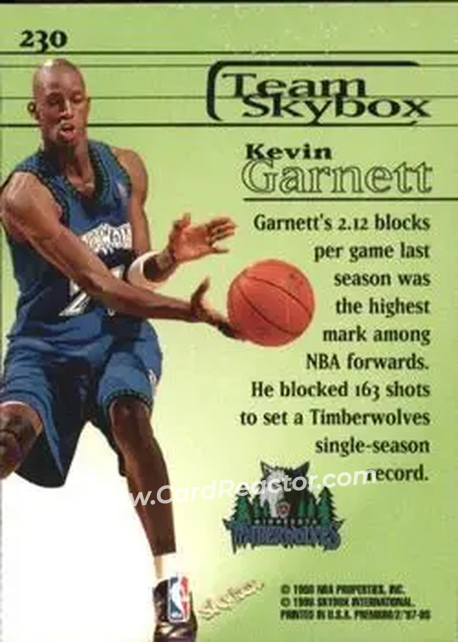 Back of Kevin Garnett