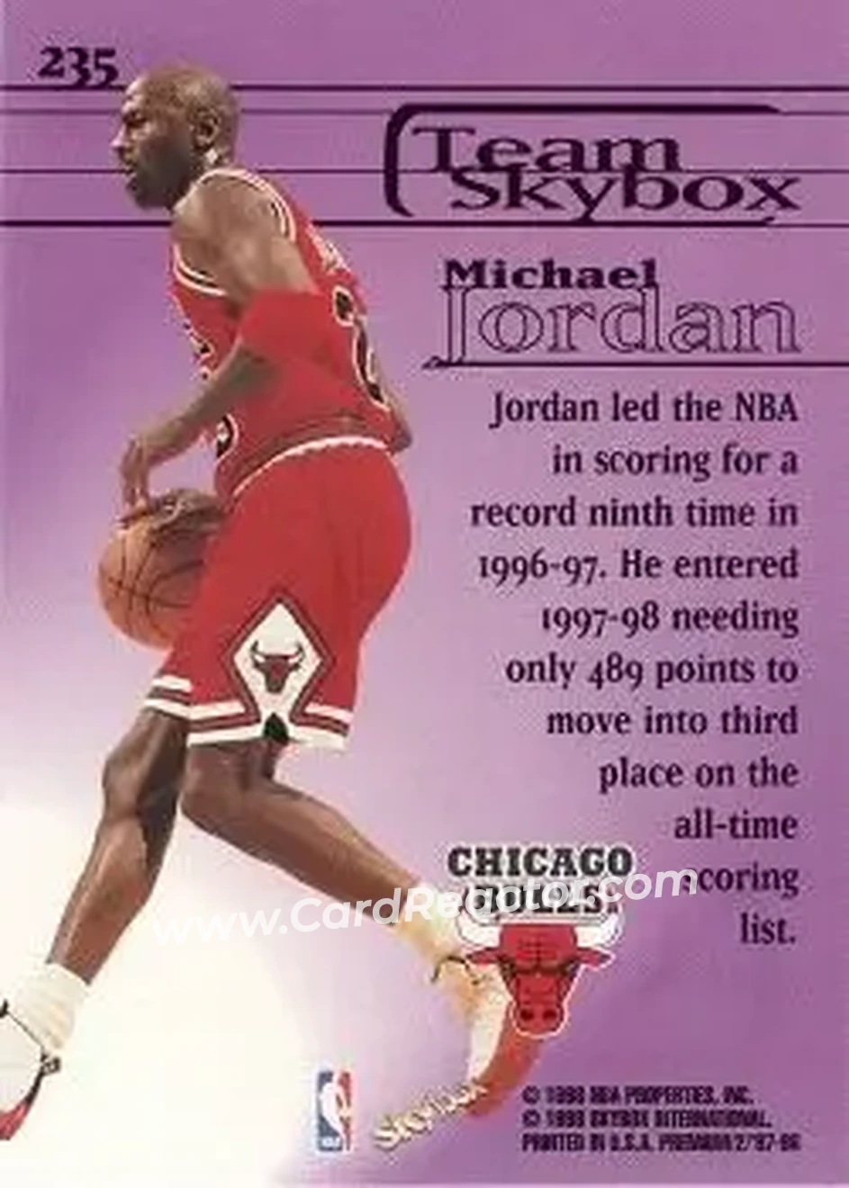 Back of Michael Jordan