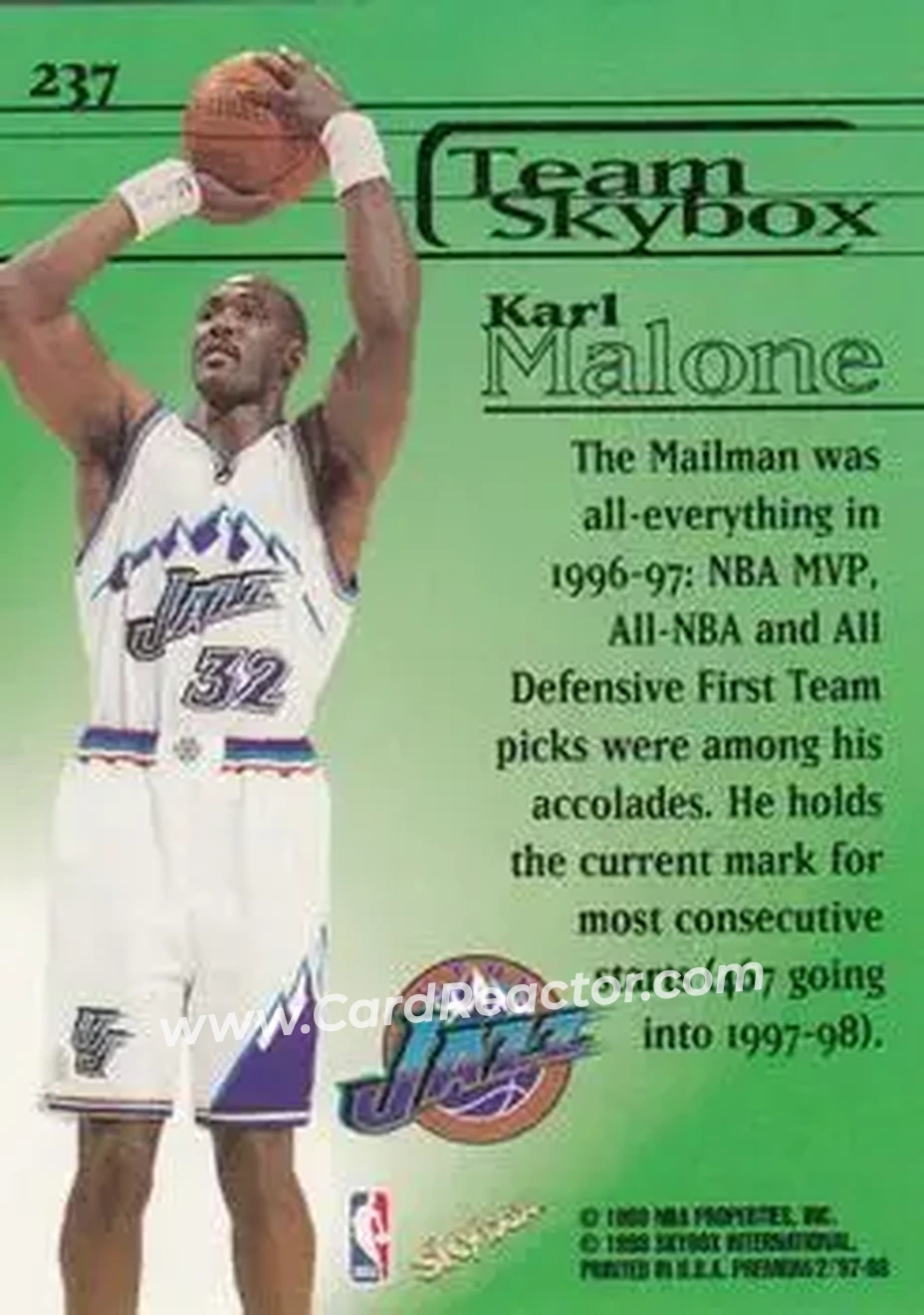 Back of Karl Malone
