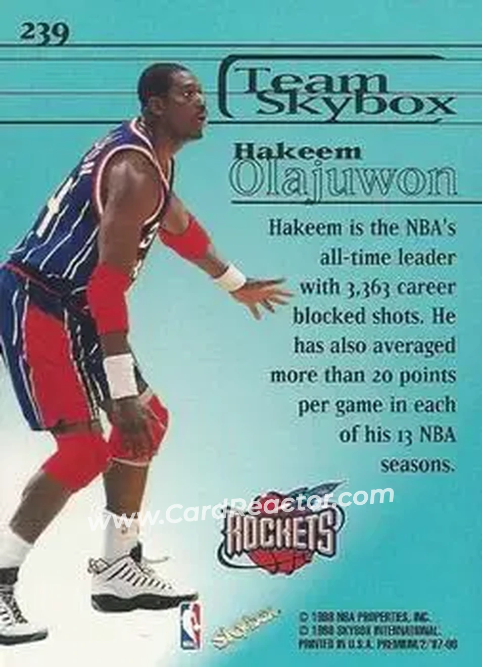 Back of Hakeem Olajuwon