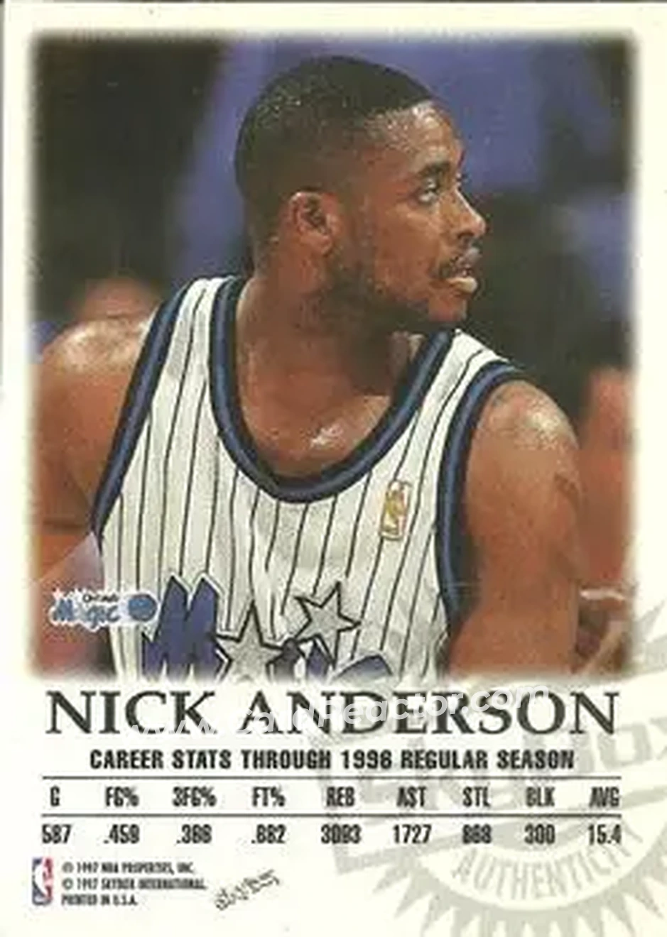 Back of Nick Anderson